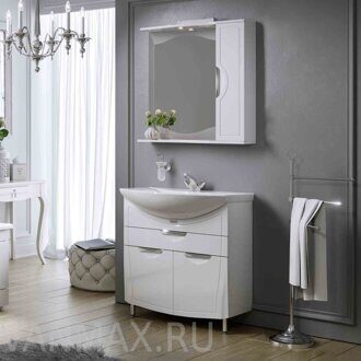 Комплект мебели для ванной комнаты Виктория 60 см Санта с зеркалом Стандарт подвесной