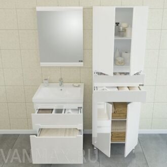 Комплект мебели для ванной комнаты Ванесса 75 Sanflor, подвесная