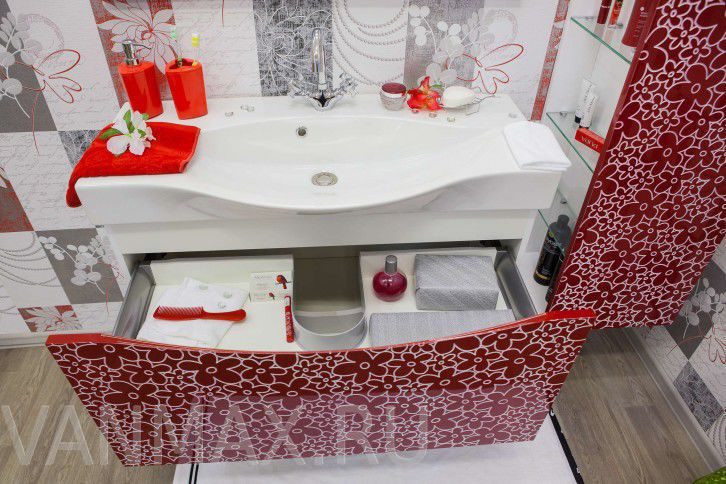 Комплект мебели для ванной комнаты Омега 80 см Санта подвесной с зеркалом Омега