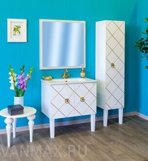 Комплект мебели для ванной комнаты Виктория 120 см Санта подвесной